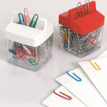 네모난 입구에 자석이있는 클립보관통 사무실비품 사무용클립