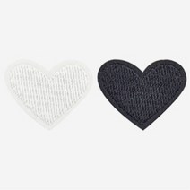 의류 패치 하트 무채색 와펜패치 에코백와펜 가방와펜