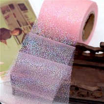 6cm * 5 야드 심포니 실버 도트 메쉬 곱슬 무지개 얇은 명주 그물 액세서리 선물 DIY 공예 파티 웨딩 크리스마스 장식 핑크, 6cm x 5yards, 08 Han pink