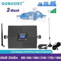 신호 부스터 증폭장치 자동차 용 GOBOOST 신호 부스터 2 밴드 + 셀룰러 증폭기 LTE 850 900 네트워크 리피, 02 미국 플러그_05 850 1700 (B5 B4)