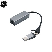 네트워크 장비의 로그 계정 맥 iOS 안드로이드 PC용 USB-이더넷 어댑터 USB C 이더넷 3 포트 허브 3.0 RJ45 랜 카드 RTL8153, [01] D, 01 D