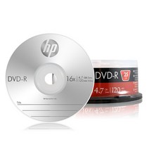 HP DVD-R 4.7GB 16배속 25장케이크 공DVD, 단일속성