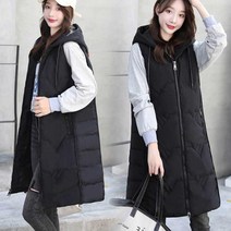 여성 나들이 캐주얼 겨울 데일리 후드 패딩 조끼 코디