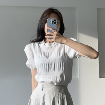 팔뚝커버 2color 어깨 퍼프 여신 반팔 블라우스