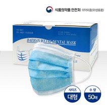 식약처허가 대한위재 덴탈마스크 50매입 (블루 화이트 핑크 어린이용), 블루, 2box