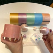 7.2cm 빅사이즈 펄 컬러 끈끈이 공 만들기 테이프 공놀이 손 장난감 스트레스 해소 찐득이 말랑이 주물럭, mc488-2 6cm