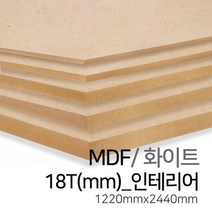 우드백화점 MDF화이트3T~30T_1220x2440 MDF/합판/목재/인테리어, 18Tx1220x2440(인테리어)