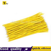 100 개/묶음 24AWG 8cm 주석 도금 브레드 보드 PCB 솔더 케이블 플라이 점퍼 와이어 틴 커넥터, 06 yellow_01 24awg_01 8cm