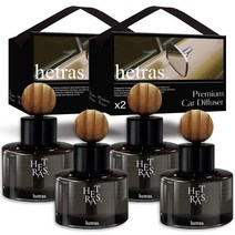 헤트라스 차량용 디퓨저 방향제 60ml + 리본끈선물세트, 4개입, 호텔우드향
