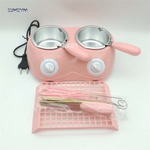초콜릿중탕기 치즈 퐁듀 멜팅 기계 듀얼 전기 초콜릿 분수 250*2ML 용량 퐁듀 핫 초콜릿 녹는 냄비 녹는 기, 01 pink