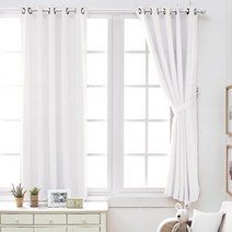 아일렛형 솔리드 고밀도 암막커튼 반창 2P 화이트