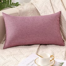 ZebraSmile 장식용 요추 장식용 쿠션 커버 우아하고 부드러운 촉감의 면 혼방 쿠션 케이스 자동차 의자 소파 침대 허리 목 받침대 50.8cm X 30.5cm 잼, 12 X20, Purple