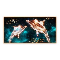 돈들어오는 고광택 아크릴 황금돌고래 인테리어 그림액자 3종
