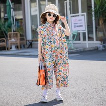 빠빠야네 키즈 주니어 여아 2020 여름 꽃 박시 루즈핏 점프수트