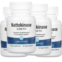 레이크에비뉴 뉴트리션 나토키나아제 175MG 단백질 분해 효소 2000FUs Veggie Capsules 30정 4개