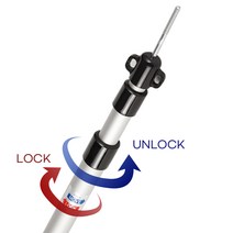 FLUX 알루미늄 가변 폴 텐트 타프 두랄루민 높이조절 업라이트 보조 폴대, 레드