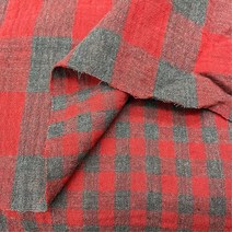 체크천왕 - 체크원단 체크천 체크 원단(의류원단 침구원단 커튼원단 가방원단 이불원단 자투리원단 북유럽풍 닉우스터 체크 원단 체크무늬 동대문천가게 소품원단) 네모이중지-빨강, 빨강