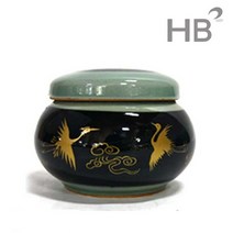 국산 도자기 단지 달청자 운학단지 300g 경옥고단지 꿀단지, 1개