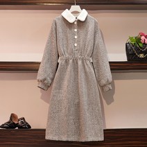 한스타일 [M~4XL]겨울 페미닌 정장 미디 원피스