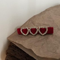 공주 달콤한 벨벳 하트 다이아몬드 머리핀 앞머리 핀 핀 달콤한 롤리 가을 겨울 머리 장식