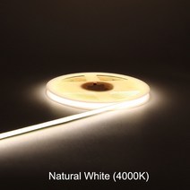 모니터조명 LED책상스탠드 공부등 8mm 5mm 와이드 코브 LED 스트립 조명 DC 12V 24V 빨간색 녹색 얼음 핑크 옐로우 따뜻한 차가운 흰색 테이프 바 CRI 90 가정, Natural white+DC 24V 8mm PCB+5