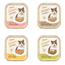 캣퓨어 고양이 간식 통조림 캔 영양식, 연어와 닭가슴살