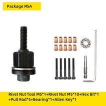 RTNUT-리벳 너트 건 드릴 어댑터 도구 수동 리벳팅 핸드 리벳터 삽입 자동차 번호판 리벳 스레드, 09 M5A