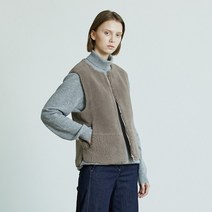 [신영모피] 라벨르by 양모(100%) WOOL 베스트 (천연모피)_그레이