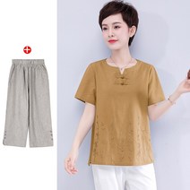 룩 옷 반팔 면마 톱 순면 티셔츠 니트원피스 40대여성 하객원피스 블라우스 여름가디건 여름블라우스