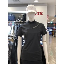 JDX_여성스러운 신상추가할인 여름립조직 블랙 캡소매 티셔츠_평촌점