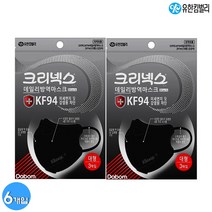 크리넥스 데일리 블랙 방역마스크 KF94 대형3매입, 2개(총6매입)
