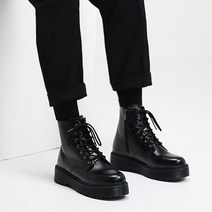 슈그램 블랙 캐주얼 남자 키높이 워커 5.5cm