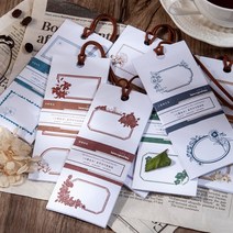 빈티지 라벨 프레임 다꾸 스티커 8종 다이어리꾸미기, 4.블루 (ST-2513), 선택:4.블루 (ST-2513)