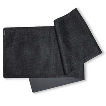 MODERN TWIST 100% 플라스틱 프리 실리콘 테이블 탑 다이닝 장식 현대적인 디자인 리넨 프린트 데님 미국직송, Linen, 블랙.