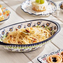 프라카 폴란드풍 도자기 타원 그라탕기, 히아신스