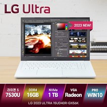 LG전자 2023년형 울트라PC 15UD40R-GX56K 15인치 R5-7530U 윈도우11 무선마우스 증정, 화이트, GX56K, 라이젠5, 1TB, 16GB, WIN10 Pro