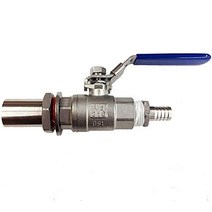 Bev Rite No Weld Homebrew 주전자 밸브 변환 키트 벌크헤드 및 1.3cm(1/2인치) 니플이 있는 볼 황동, Stainless Steel