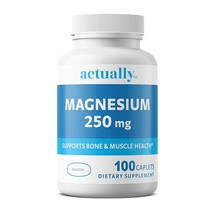 Actually 칼슘 마그네슘 및 아연 정제 성인을 위한 뼈 및 근육 건강 지원 33일 분량 100개, Magnesium 250mg