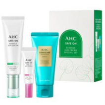AHC 세이프온 에센스 선크림 SPF50+ PA++++ 50ml + 톤업 선 크림 SPF50+ PA++++ 20ml + 클렌징 폼 50ml, 3세트, 3세트