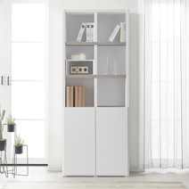 포스트모던 셀럽 80cm 5단 도어형 책장, 화이트