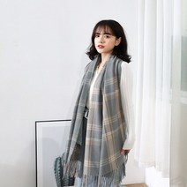 캐시미어100머플러 따뜻한 블렌 숄 스카프 프린트 니트 여성용 플러스 사이즈 선물 럭셔리 술
