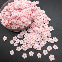 도자기공예 도자기트레이 실리콘몰드 20g 핑크 데이지 꽃 폴리머 클레이 diy 공예에 대한 다채로운 귀여운 5mm 플라스틱 klei 진흙 입자, 없음