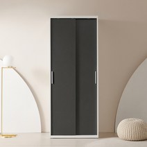 동서가구 이즈 데이브 1200 긴옷행거 슬라이딩 옷장, 05_800 긴옷행거 슬라이딩 옷장 IFO135, 화이트-그레이