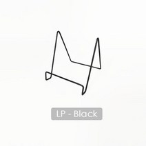인테리어 LP 레코드판 수납장 턴테이블 LP장 패션 블랙골드 홀더 금속 데스크탑 디스플레이, Black-LP+Black-LP