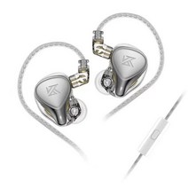 KZ ZEX Pro 정전기 + 다이나믹 밸런스드 이어폰 Noice 취소 스포츠 게임 HIFI 헤드셋 분리형 케이블 EDX EDS ZSN, Silver MIC