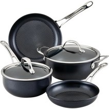 [해외] 아놀론X하이브리드 논스틱 쿡웨어 인덕션 냄비 6개입-다크그레이, Cookware Set (6 Piece)