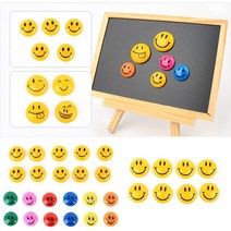 골든트리 스마일 냉장고 자석 칠판자석 메모홀더 마그넷, 소 (3cm) 5개입