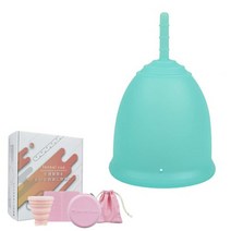 월경컵 생리컵 생리용품 월경컵 세척 출입하기 쉬운 누출 없는 부드러운 세척 소독 (표준 타입 L(세트) 아쿠아) 月経カップ 生理カップ 生理用品 月経カップ洗浄 出し入れやすい 漏れ