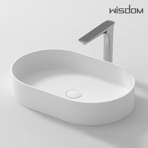 wisdom 위즈덤 탑볼 세면기 타원형 세면대 세면볼 욕실도기 WD-38335 화이트, 세면기 단품