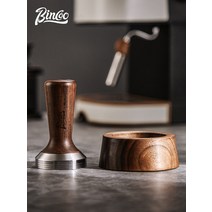 탬핑매트 커피탬퍼 탬핑기 Bincoo 호두 커피 프레스 파우더 해머 천 58mm 기본 세트 고급 나무 손잡이 기기 매칭, [01] 호두커피 탬퍼